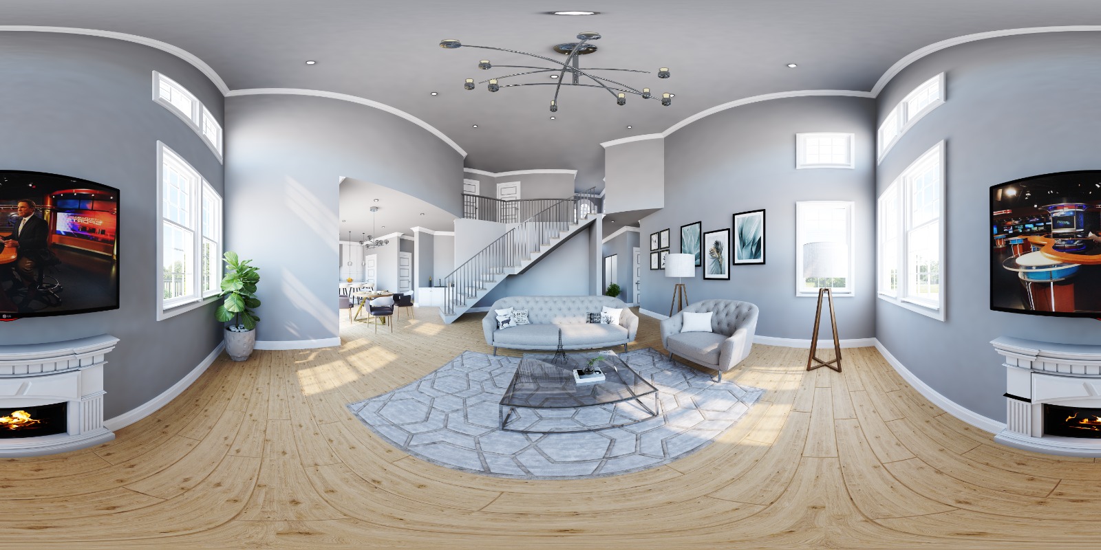 5. 360 Render of a Living Room in Westborough, USA